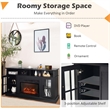 58inch Fireplace TV Stand with 1400W Electric Fireplace Black