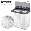 Portable Mini Compact Twin Tub 20Lbs Total Washing Machine Washer Spain Gray