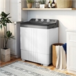 Twin Tub Portable Washing Machine with Drain Pump Timer Control Dorm Gray
