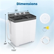 Twin Tub Portable Washing Machine with Drain Pump Timer Control Dorm Gray