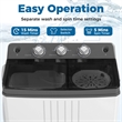 Twin Tub Portable Washing Machine with Drain Pump Timer Control Dorm Gray