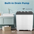 Twin Tub Portable Washing Machine with Drain Pump Timer Control Dorm Gray