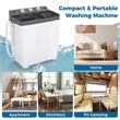 Twin Tub Portable Washing Machine with Drain Pump Timer Control Dorm Gray