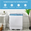 26lbs Portable Semi automatic Washing Machine with Built in Drain Pump Blue