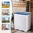 26lbs Portable Semi automatic Washing Machine with Built in Drain Pump Blue
