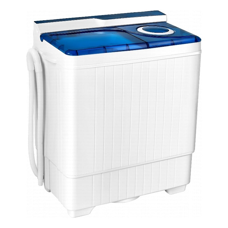 26lbs Portable Semi automatic Washing Machine with Built in Drain Pump Blue