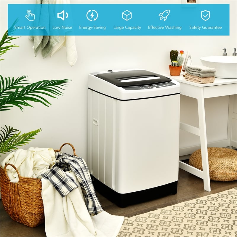 Full Automatic Washing Machine 1.5 Cu.Ft 11 LBS Spin Dryer White