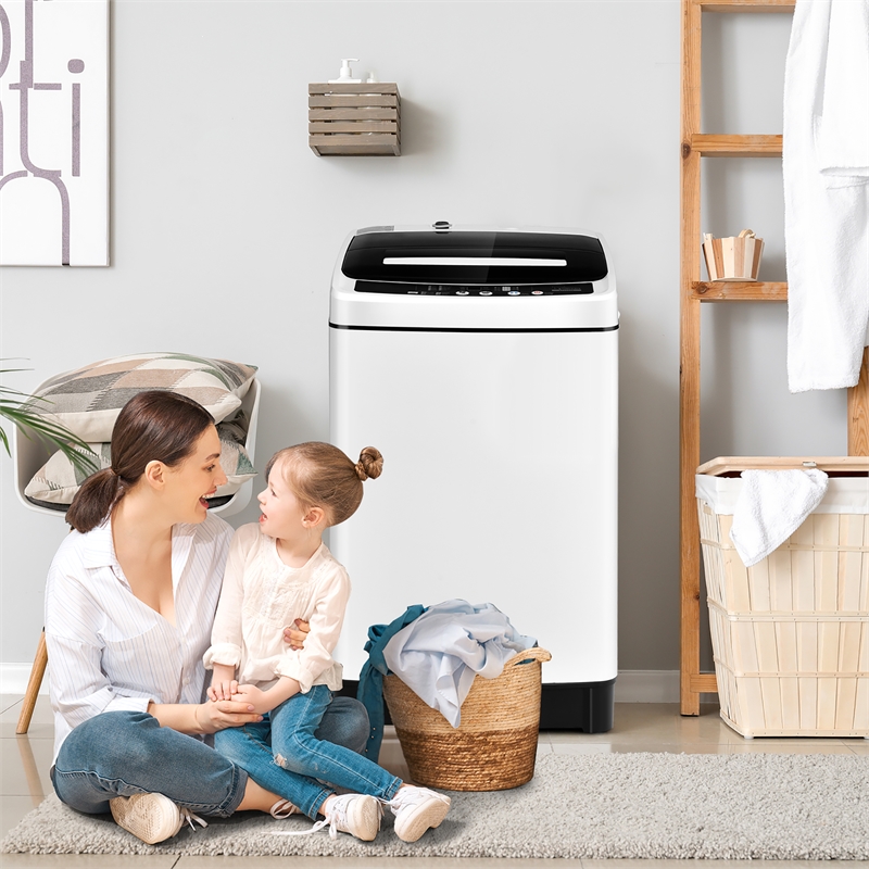 Full Automatic Washing Machine 1.5 Cu.Ft 11 LBS Spin Dryer White