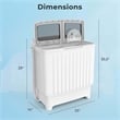 Portable Washing Machine Twin Tub Laundry Washer with 20 lbs Capacity White