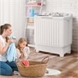 Portable Washing Machine Twin Tub Laundry Washer with 20 lbs Capacity White