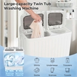 Portable Washing Machine Twin Tub Laundry Washer with 20 lbs Capacity White