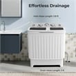 Portable Washing Machine Twin Tub Laundry Washer with 20 lbs Capacity White