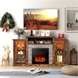 Fireplace TV Stand and 18inch Electric Fireplace Brown