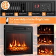 Fireplace TV Stand and 18inch Electric Fireplace Brown