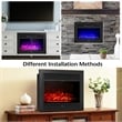 28.5inch Fireplace Electric Embedded Insert Heater Glass Black