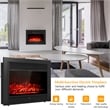 28.5inch Fireplace Electric Embedded Insert Heater Glass Black