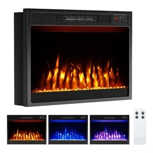 23inch 750 with 1500W 5000 BTU Electric Fireplace Insert with Timer Black