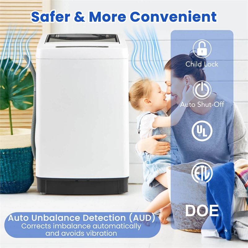 Portable Washing Machine 11 LBS Full Automatic Washer Machine White