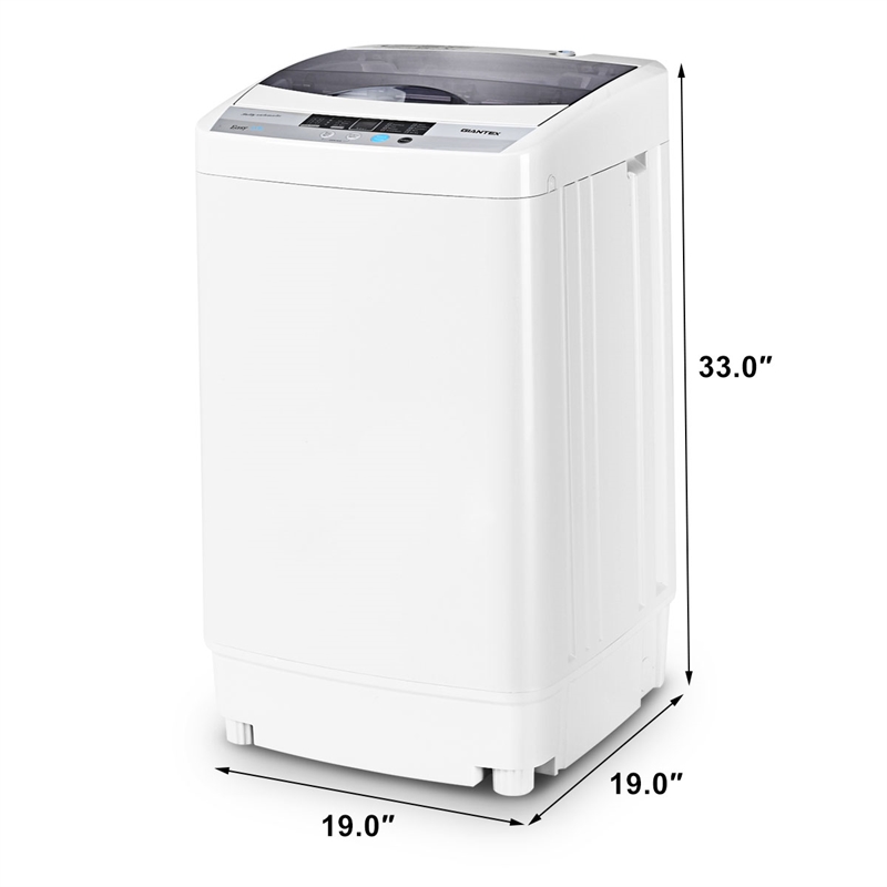 Portable Compact Washing Machine Spin Washer Drain Pump 8 Water Level Gray