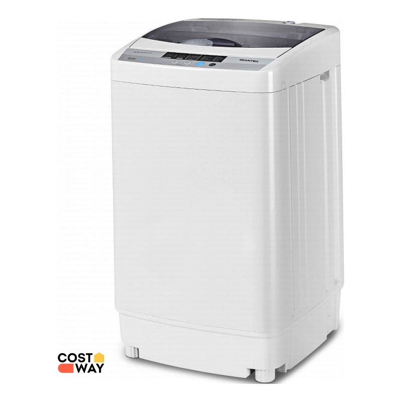 Portable Compact Washing Machine Spin Washer Drain Pump 8 Water Level Gray