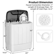 13lbs Portable Semi Automatic Twin Tub Wash Machine Black