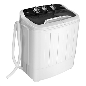 13lbs Portable Semi Automatic Twin Tub Wash Machine Black