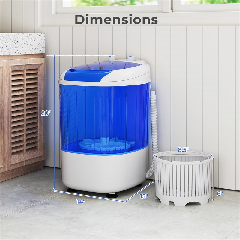 Portable Washing Machine 5.5 lbs Washer with Removable Spin Dry Tub Blue