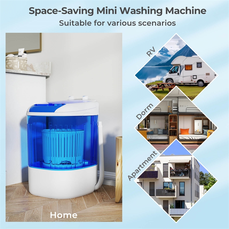 Portable Washing Machine 5.5 lbs Washer with Removable Spin Dry Tub Blue