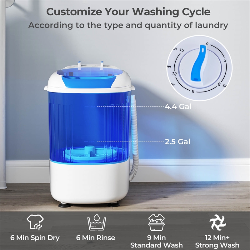 Portable Washing Machine 5.5 lbs Washer with Removable Spin Dry Tub Blue