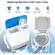 Portable Twin Tub Washing Machine Washer and SpinnerBlue
