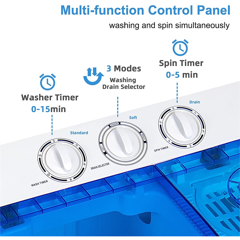 Portable Twin Tub Washing Machine Washer and SpinnerBlue