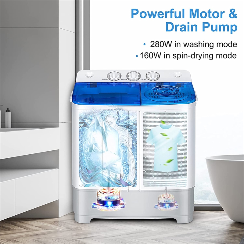 Portable Twin Tub Washing Machine Washer and SpinnerBlue