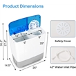 Portable Twin Tub Washing Machine Washer and SpinnerBlue