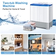 Portable Twin Tub Washing Machine Washer and SpinnerBlue