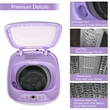 8lbs Portable Fully Automatic Washing Machine with Drain Pump Purple