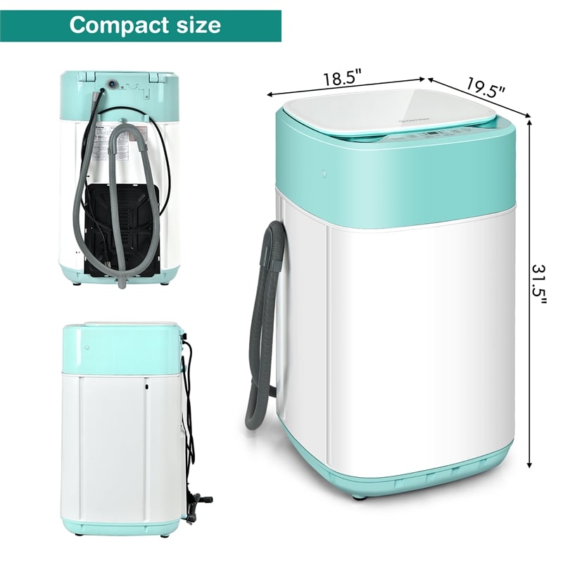 8lbs Portable Fully Automatic Washing Machine with Drain Pump Green