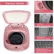 8lbs Portable Fully Automatic Washing Machine with Drain Pump Pink