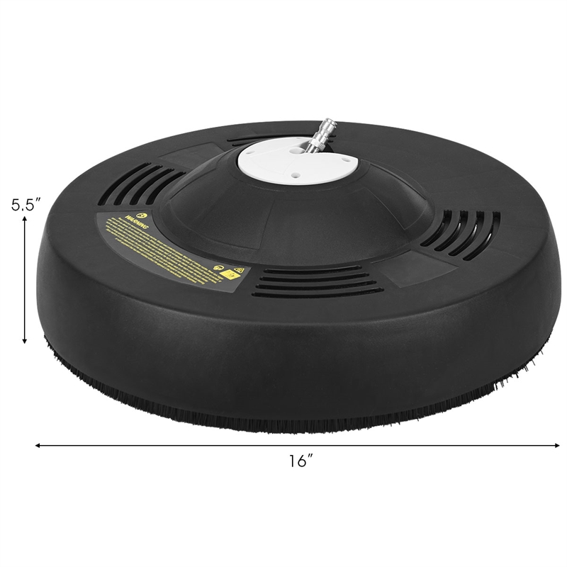 16 Inch Pressure Washer Surface Cleaner Attachment 3000 PSI Black