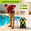 Ironmax Electric Pressure Washer with 4 Nozzles and Wheels Green