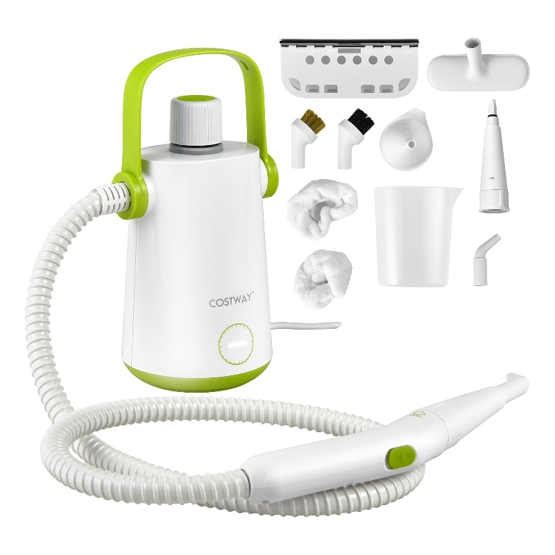 1000W Portable Hand held Steam Cleaner with 10 Accessories Green