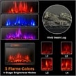 25inch Electric Fireplace Freestanding and Recessed Heater Black