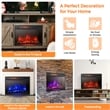 25inch Electric Fireplace Freestanding and Recessed Heater Black