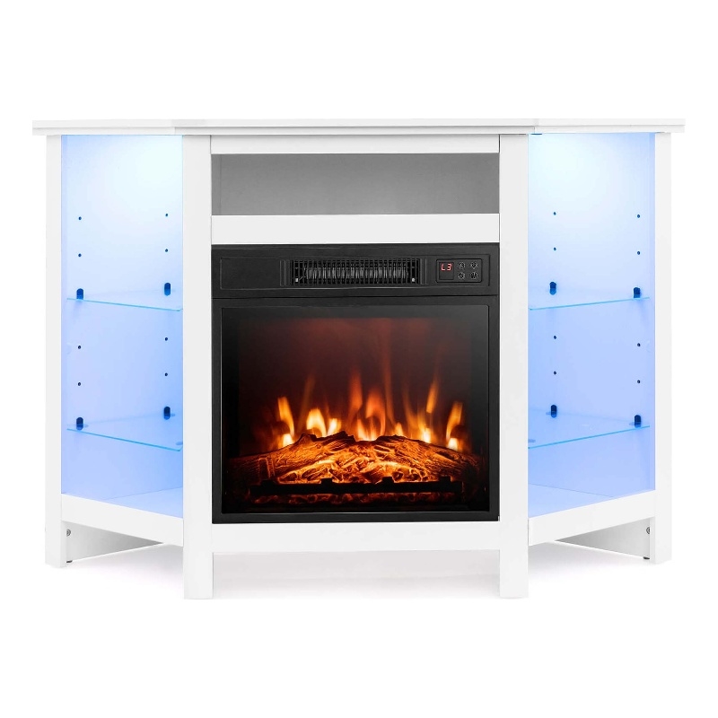 Fireplace TV Stands and 18inch Electric Fireplace for Tvs up to 50 inch White