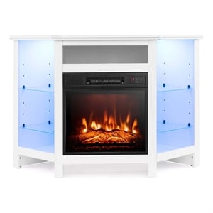 Fireplace TV Stands and 18inch Electric Fireplace for Tvs up to 50 inch White