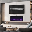 42inch Electric Fireplace Recessed Wall Mounted Freestanding Black