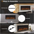 42inch Electric Fireplace Recessed Wall Mounted Freestanding Black
