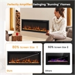 42inch Electric Fireplace Recessed Wall Mounted Freestanding Black
