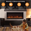 42inch Electric Fireplace Recessed Wall Mounted Freestanding Black
