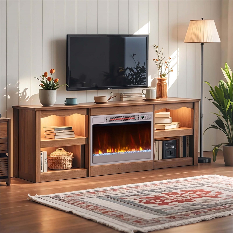 23 inch Infrared Quartz Electric Fireplace Insert with Remote Control Silver
