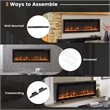 50inch Electric Fireplace Recessed Wall Mounted Freestanding Black